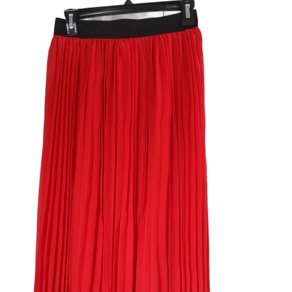 Rachel Zoe bright red pleated midi Skirt - Picture 1 of 4